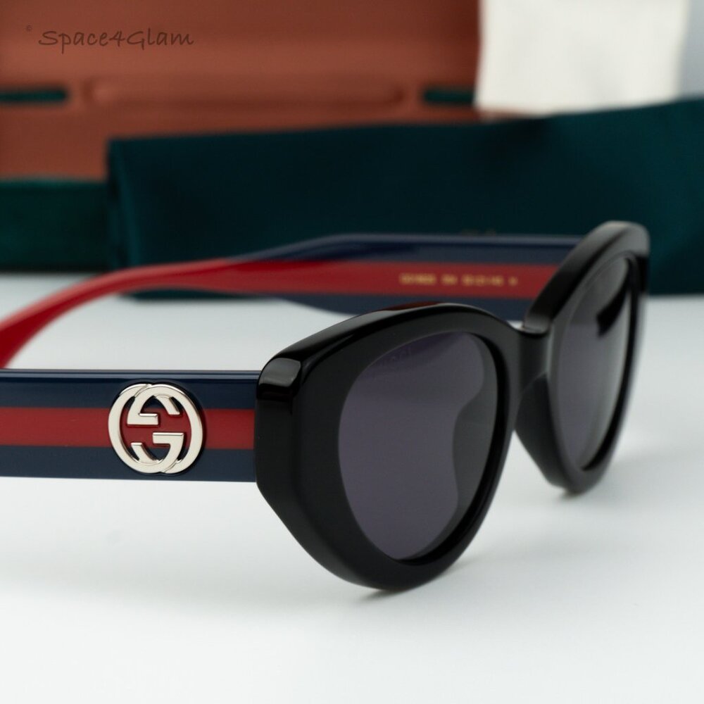 Gucci Men Sunglasses Black Violet Cat Eye GG1862S 004 NEW AUTHENTIC - Picture 4 of 10